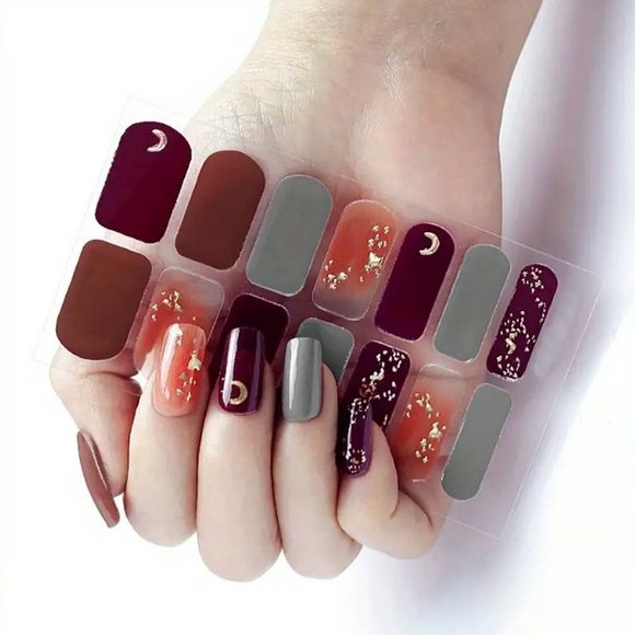 Color Glee Other - Raya Lynette Red Wine Tonight Self Adhesive Nail Polish Strips